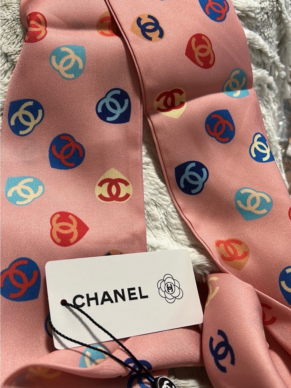 Pink Silk designer Print Scarf